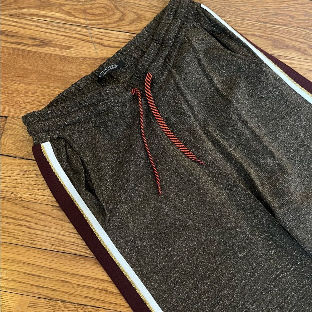 Scotch & Soda Bronze Lurex Metallic Track Pants S… - image 2